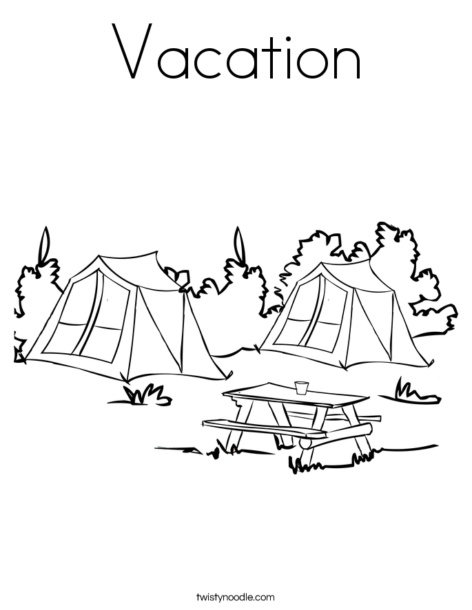 Vacation Coloring Page