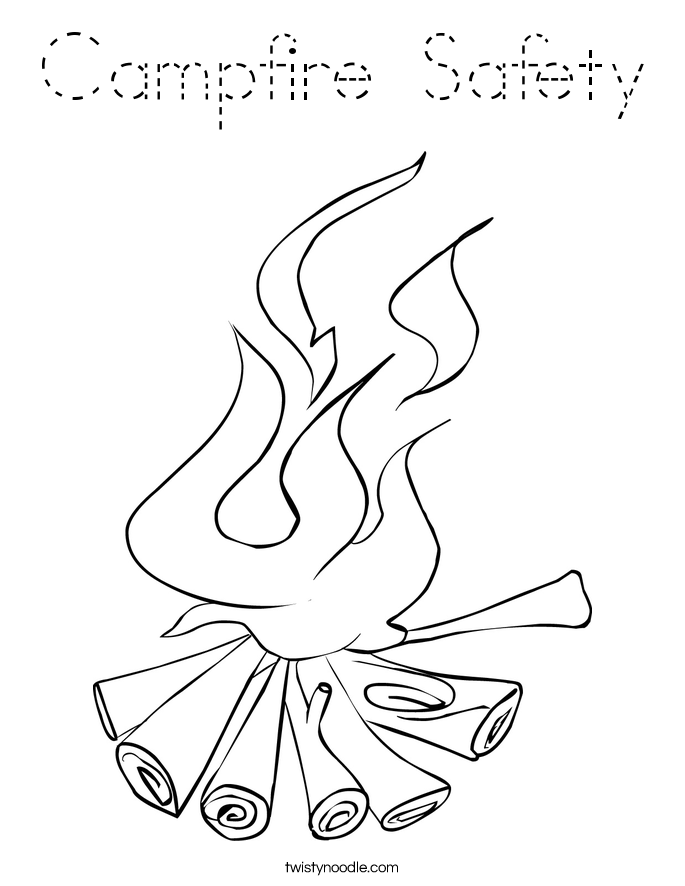 Campfire Safety Coloring Page