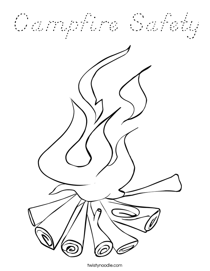 Campfire Safety Coloring Page