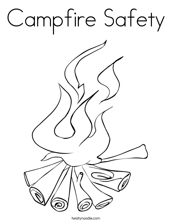 Campfire Safety Coloring Page