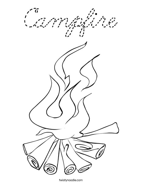Campfire Coloring Page