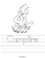 Campfire Handwriting Sheet