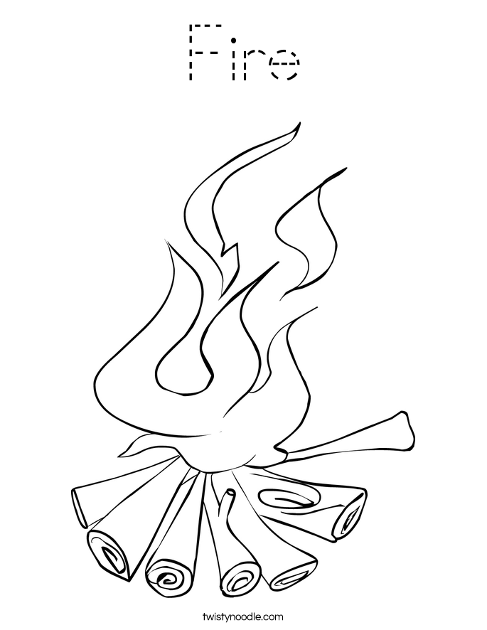 Fire Coloring Page