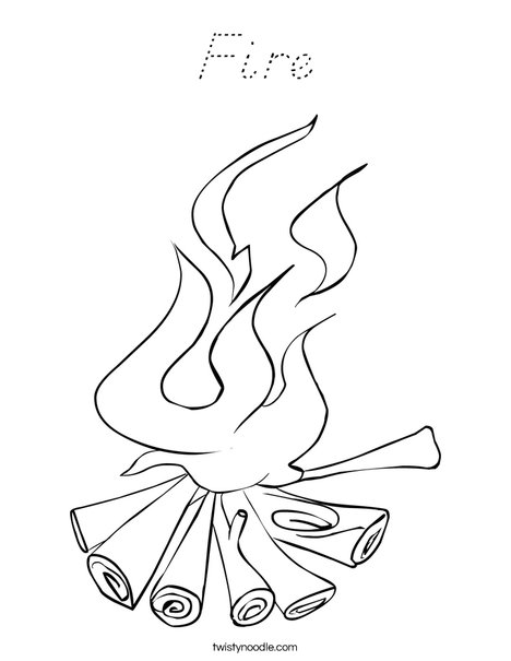 Campfire Coloring Page