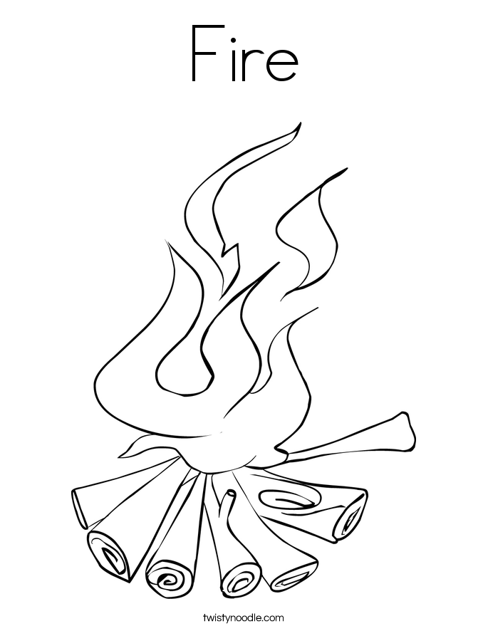 Fire Coloring Page