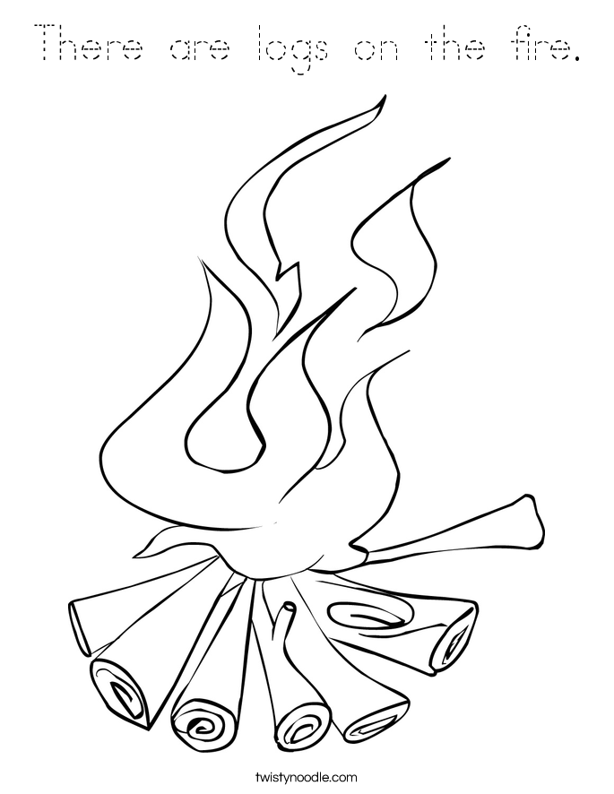 There are logs on the fire. Coloring Page