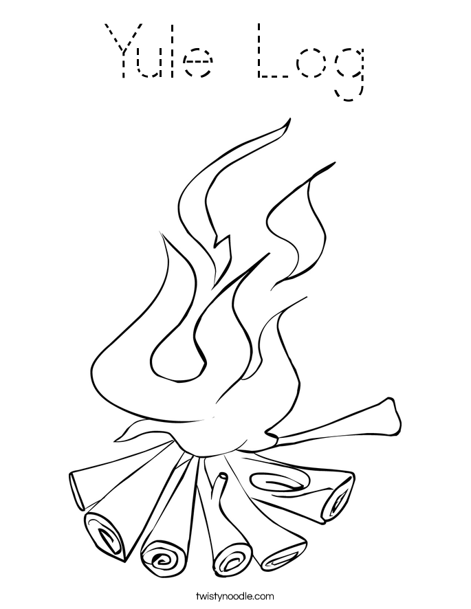 Yule Log Coloring Page