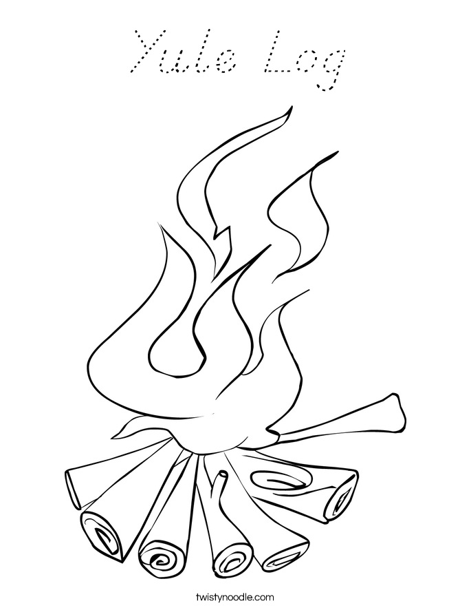 Yule Log Coloring Page