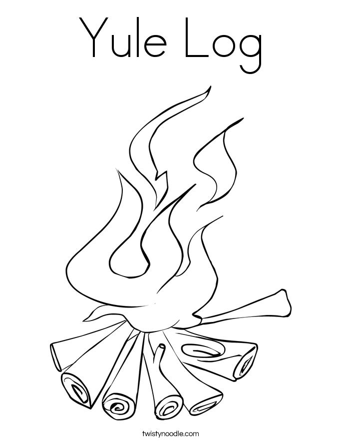 Yule Log Coloring Page