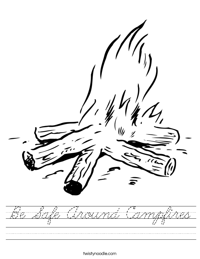 Be Safe Around Campfires Worksheet