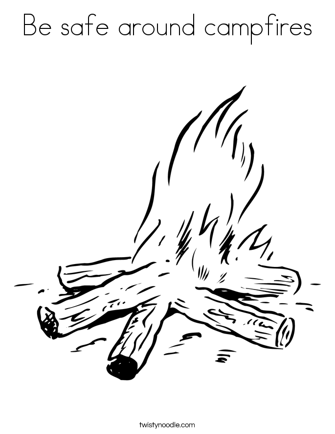 Be safe around campfires Coloring Page