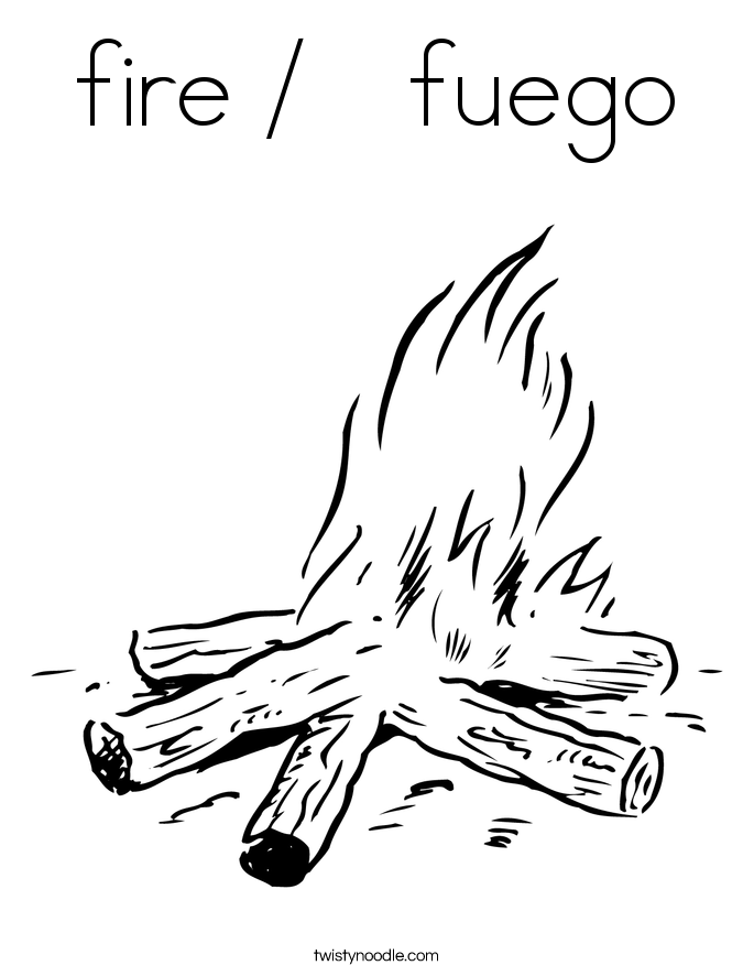 fire /   fuego Coloring Page