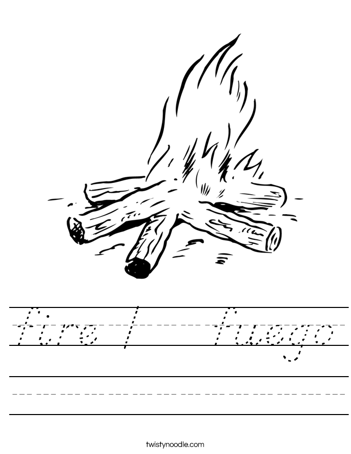 fire /   fuego Worksheet