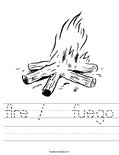 fire /   fuego Worksheet