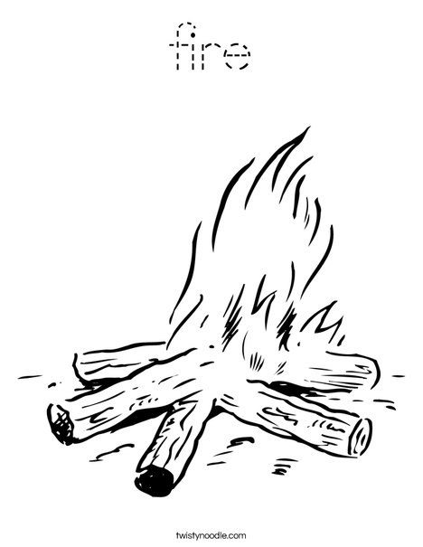 Fire Coloring Page