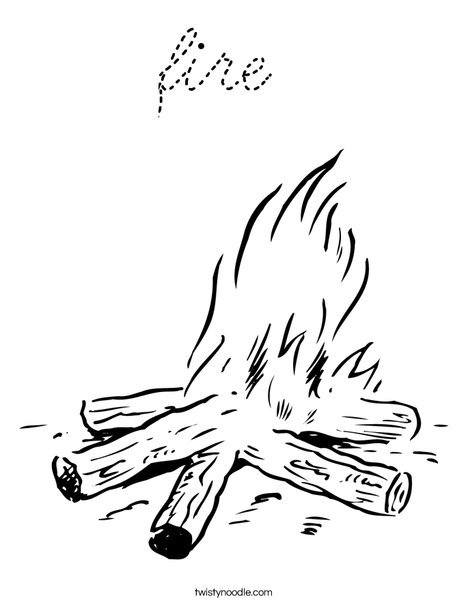 Fire Coloring Page