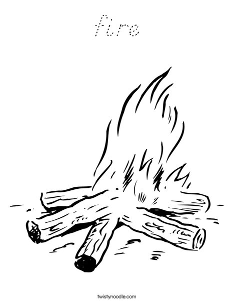 Fire Coloring Page
