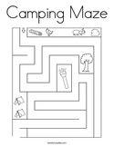 Camping Maze Coloring Page