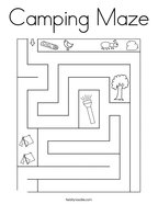 Camping Maze Coloring Page