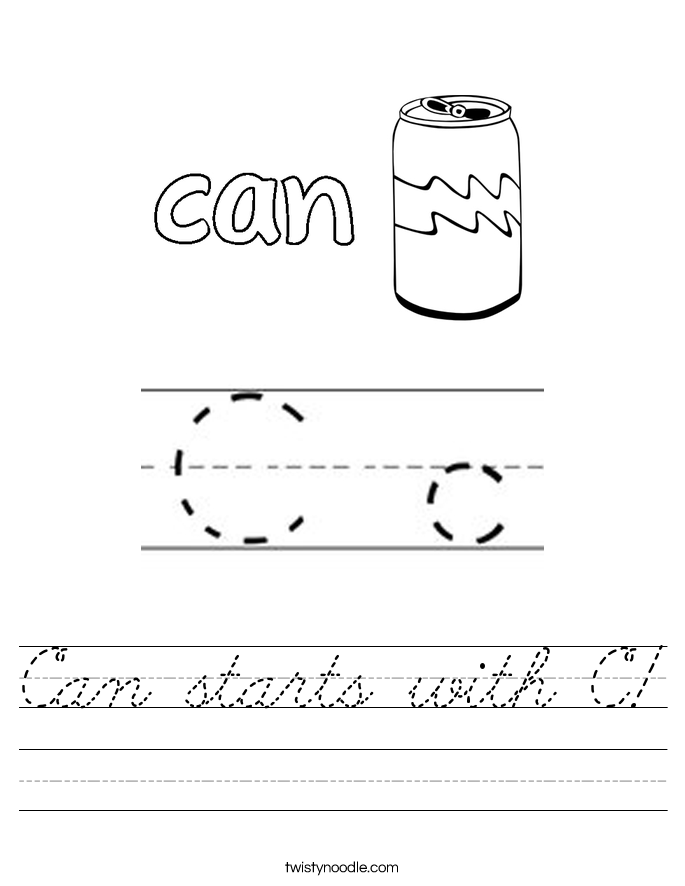 Can starts with C! Worksheet