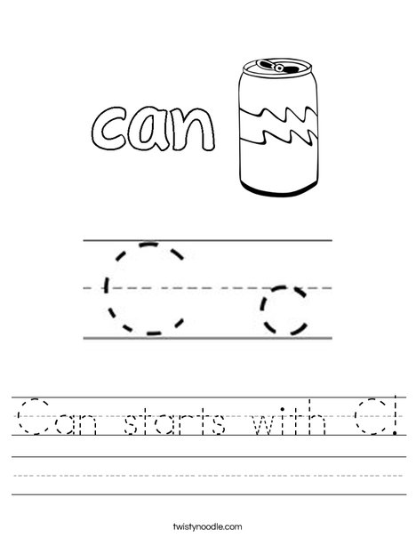 Can starts with C! Worksheet