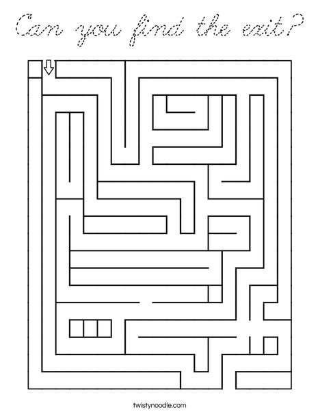 Can you find the exit? Coloring Page