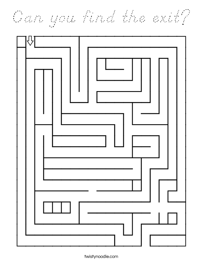 Can you find the exit? Coloring Page