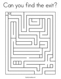 Can you find the exit Coloring Page