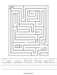 Can you find the exit? Worksheet