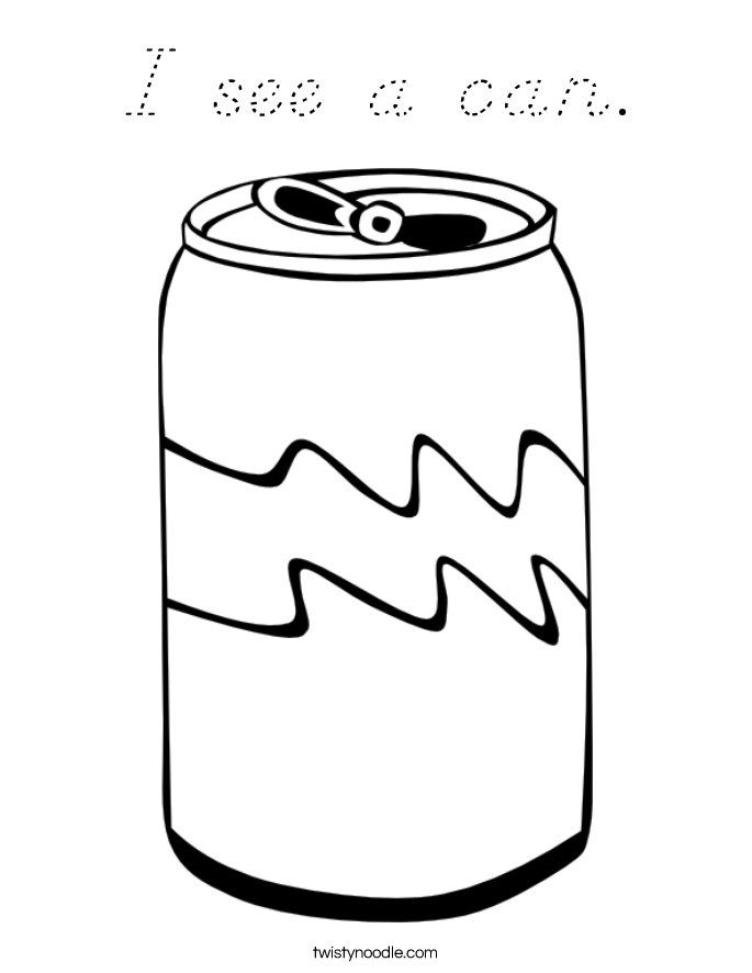 I see a can. Coloring Page