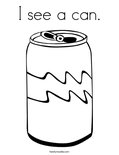 I see a can. Coloring Page