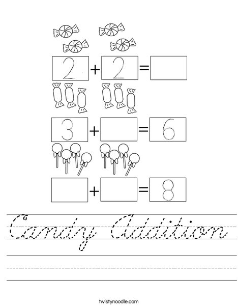 Candy Addition Worksheet
