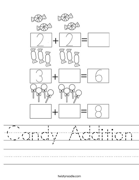 Candy Addition Worksheet