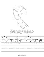 Candy Cane Handwriting Sheet