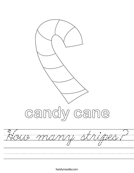 How many stripes Worksheet - Cursive - Twisty Noodle