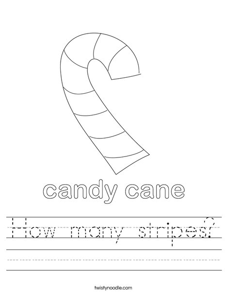 Candy Cane Worksheet