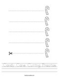 Candy Cane Cutting Practice Worksheet
