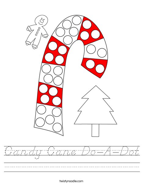 Candy Cane Do-A-Dot Worksheet