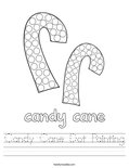 Candy Cane Dot Painting Worksheet