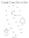 Candy Cane Dot to Dot Coloring Page