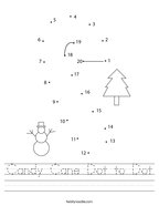 Candy Cane Dot to Dot Handwriting Sheet