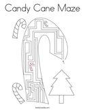 Candy Cane Maze Coloring Page