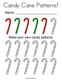 Candy Cane Patterns Coloring Page