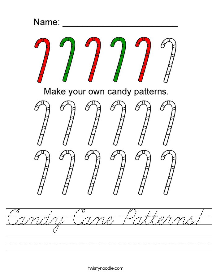 Candy Cane Patterns! Worksheet