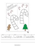 Candy Cane Puzzle Worksheet