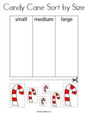 Candy Cane Sort by Size Coloring Page