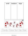 Candy Cane Sort by Size Worksheet