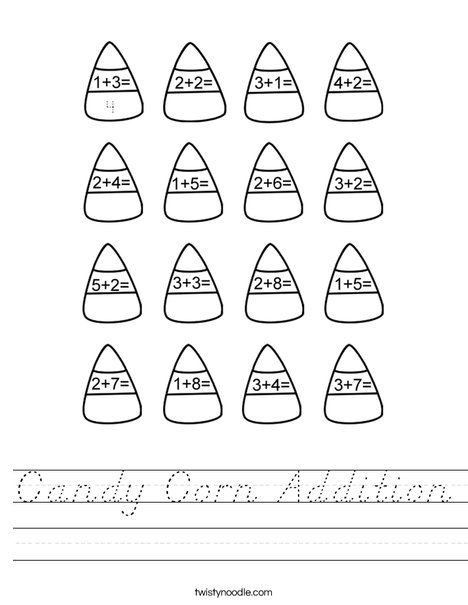 Candy Corn Addition Worksheet