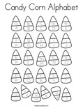 Candy Corn Alphabet Coloring Page