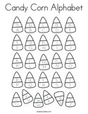 Candy Corn Alphabet Coloring Page